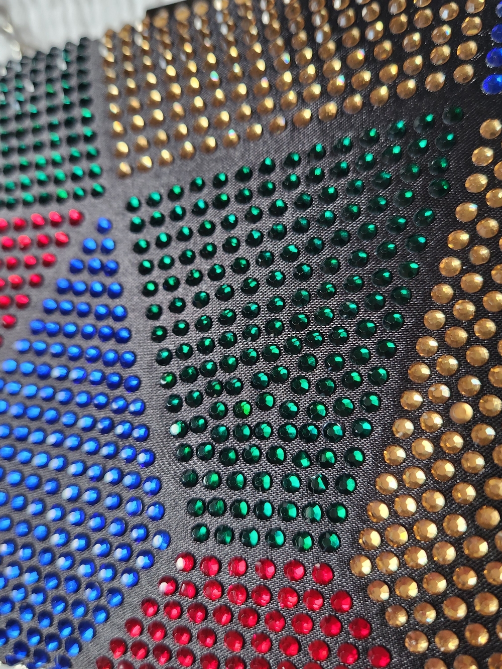Multicolor Rhinestone Box Clutch, Geo Pattern - Picture 6 of 6